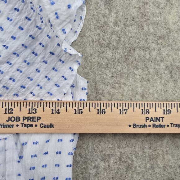 Tommy Hilfiger Ruffle Detail Blue & White Pattern Sleeveless Midi Dress Size 2 - Picture 9 of 10